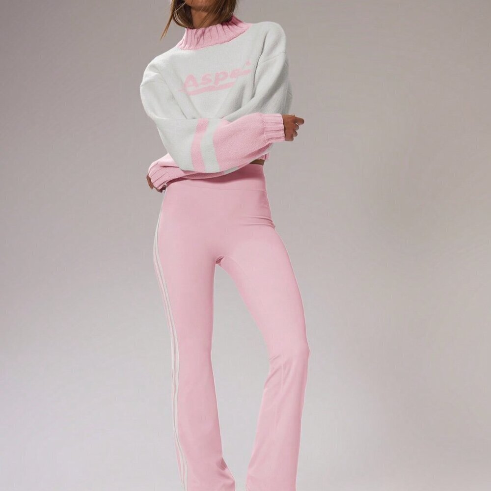 Baby Pink Casual Women's Sport Sweaters - Picture 5 of 6